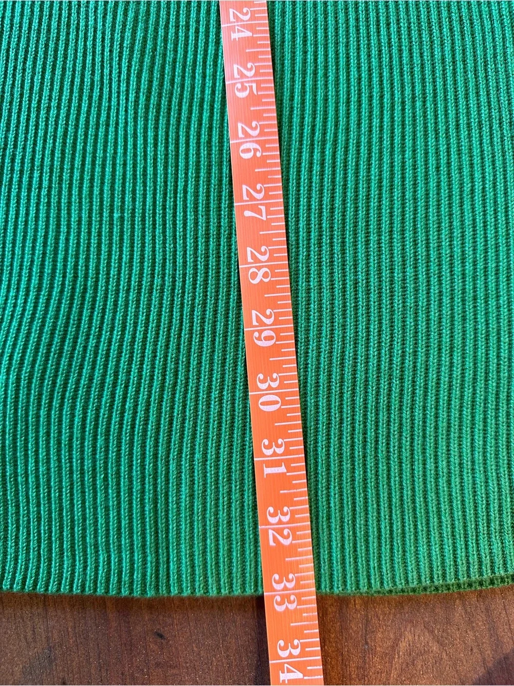 SEZANE Kelly Green Ribbed Knit Midi Naelle Skirt